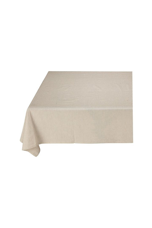 vtwonen Tafelkleed - Gestreept - Beige & Wit - Katoen & Linnen - 150 x 250 cm - vtwonen shop