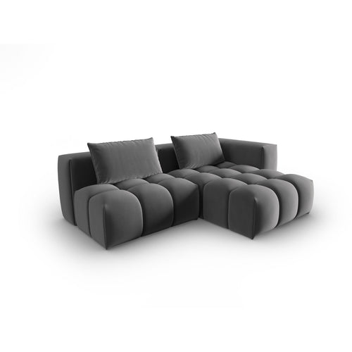 Cosmopolitan Design - Modulaire hoekbank rechts Verona 3-zits, flueel warm grijs - 145x205x70cm