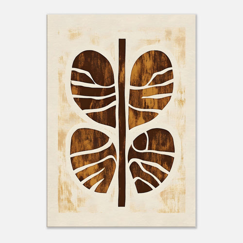 Artfulprints Canvas Boho – Rooted form canvas - 50x70 cm - Bruin
