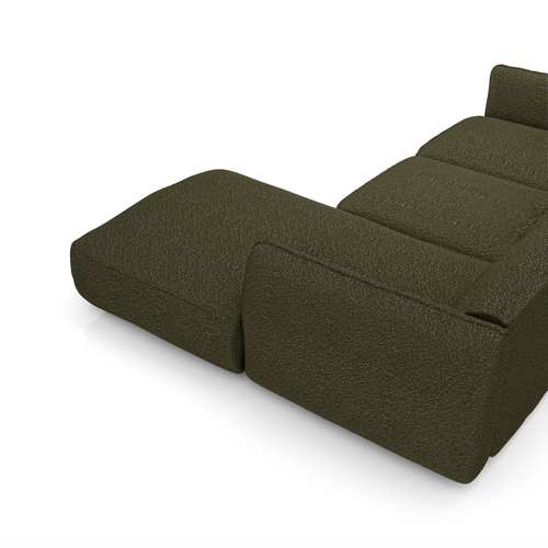 Sia Home - Rechte hoekbanken LIVIA - Bouclette stof - Olijfgroen - 272cm - vtwonen shop