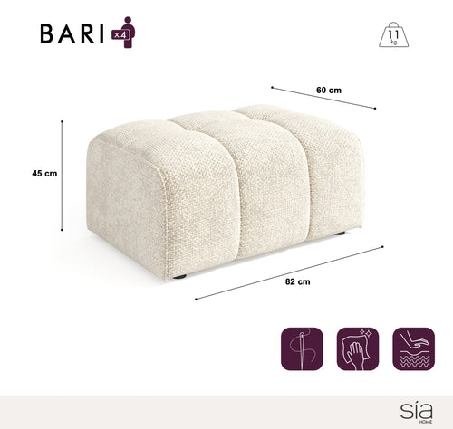 Sia Home - Zitzakken BARI - Chenille fluweel - Donker antraciet - 82cm