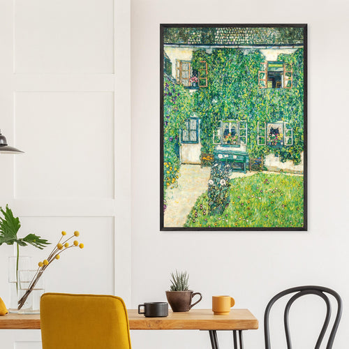 Artfulprints Poster Gustav Klimt - The house of Guardaboschi   - A4 21x29.7 cm - Groen