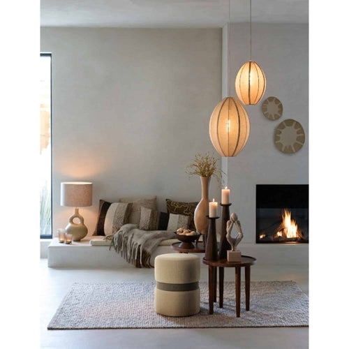 Light & Living poef Novira - grijs - Ø35cm