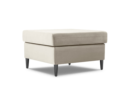 Cosmopolitan Design Poef Kyoto flueel, lichtbeige - 70x70x45cm