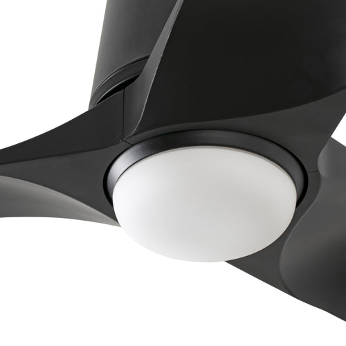 Faro Hey Tube Kleine plafondventilator met 3 bladen, matzwart met licht, 2700 - 4000 - 6000K, Tuya Smart System