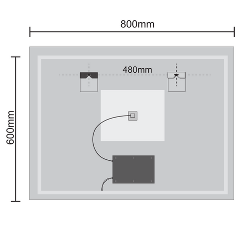 LOMAZOO badkamerspiegel Reyes - met LED verlichting & anti condens - rechthoekig - 60 x 80 cm