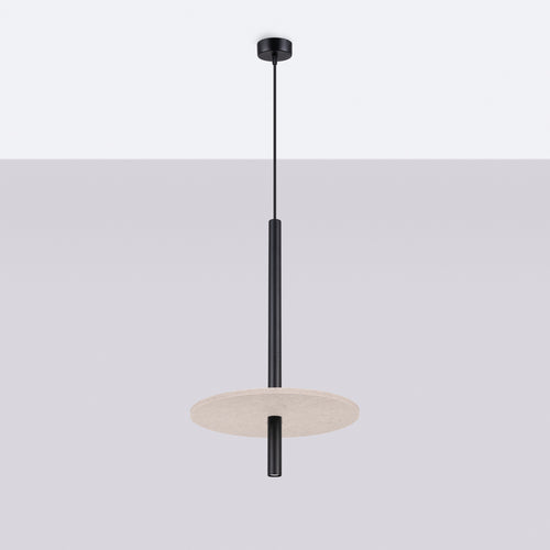 Sollux Lighting Hanglamp FELTRO 1 zwart/beige - 30x30x126cm