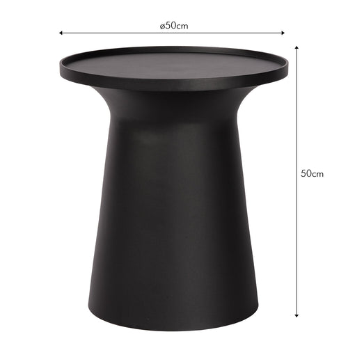 Atmooz bijzettafel Tulip - zwart - Ø 50 x H 50 cm