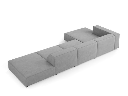 Cosmopolitan Design linker hoekbank Arendal 5-zits, chenille met ribbeleffect, donkergrijs - 166x341x70cm