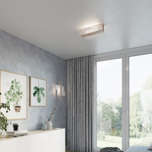 Sollux Lighting Wandlamp FENIKS 1 natuurlijk hout - 43x12x30cm