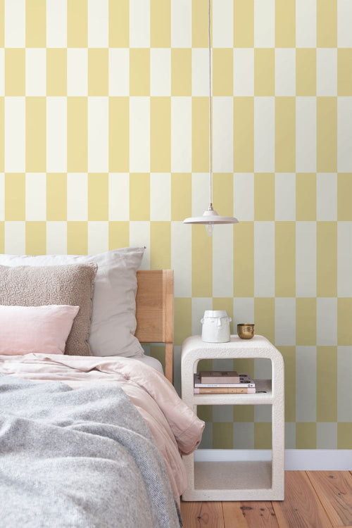 ESTAhome behang strepen pastel geel - 50 x 900 cm - 132150