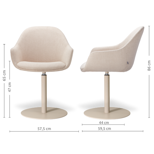 Nolon Niva-Mae tulp eetkamerstoel beige - beige onderstel