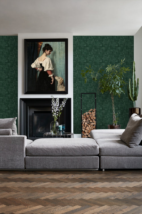 Origin Wallcoverings behang sloophout motief donkergroen - 50 x 900 cm - 347934 - vtwonen shop