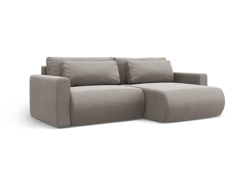 Cosmopolitan Design Omkeerbare converteerbare hoekbank met opbergdoos Belfast 3-zits, flueel concreet - 149x240x84cm