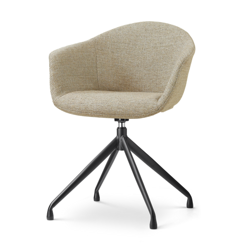 Nolon Nola-Otis Eetkamerstoel Taupe Melange - Draaibaar Zwart Onderstel - vtwonen shop