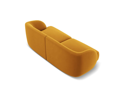 Micadoni Bank Miley 2-zits, flueel, geel - 90x180x70cm