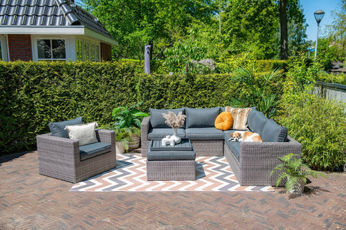 Orangebird lounge fauteuil - organic grey - reflex black - vtwonen shop