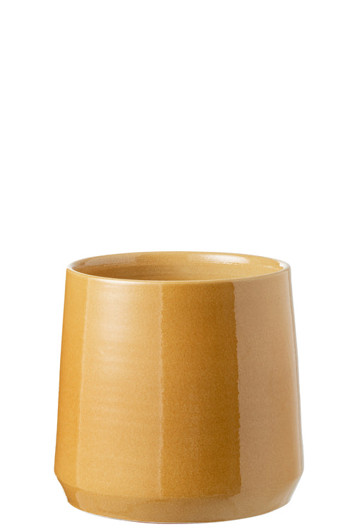 J-Line bloempot Rond - keramiek - oker - large - Ø 26 cm