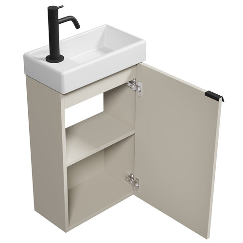 Badplaats Toiletmeubel Apollo 40 x 22 cm – Beige – Fonteinmeubel met Wastafel