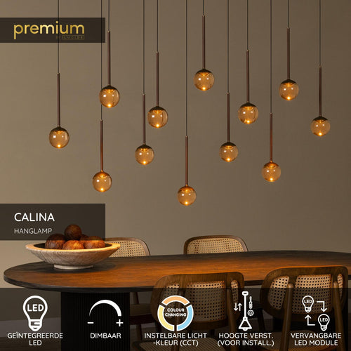 Lucide hanglamp CALINA - Geïntegreerde LED - Koffie