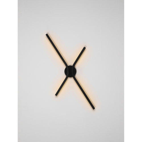 Nova Luce AKRO Geïntegreerde LED-wandlamp, matzwart, Triac dimbaar, 16W, 719lm, 2700-3000-4000K kleurtemperatuur, DIP-schakelaar