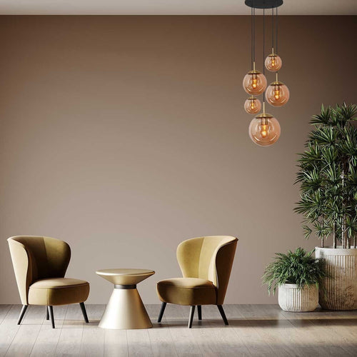 Steinhauer hanglamp bollique - 5 lichts - 60 x 375 cm - messing - vtwonen shop