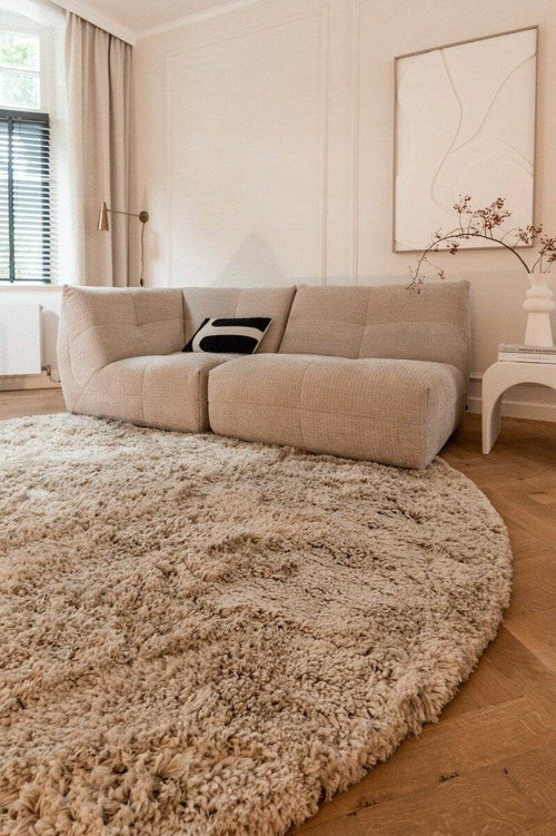 Interieur05 vloerkleed Pilo - hoogpolig - beige - Ø240 cm - vtwonen shop