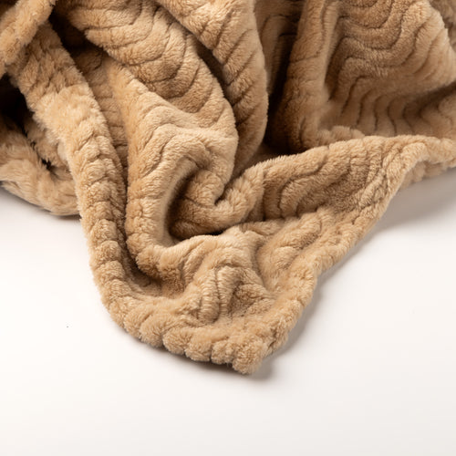 BARTOS - plaid 140x180 cm - recycled - golfpatroon - Irish Cream - beige