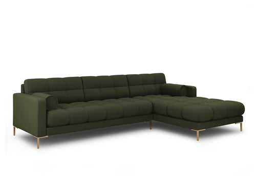 Cosmopolitan Design rechter hoekbank Bali 5-zits, structurele stof, groente - 185x293x75cm