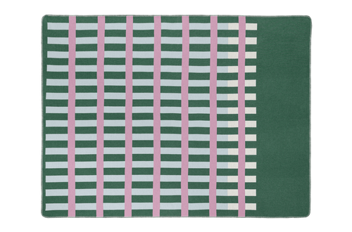 noo.ma ONU Katoenen deken - Forest Green & Lilac - vtwonen shop