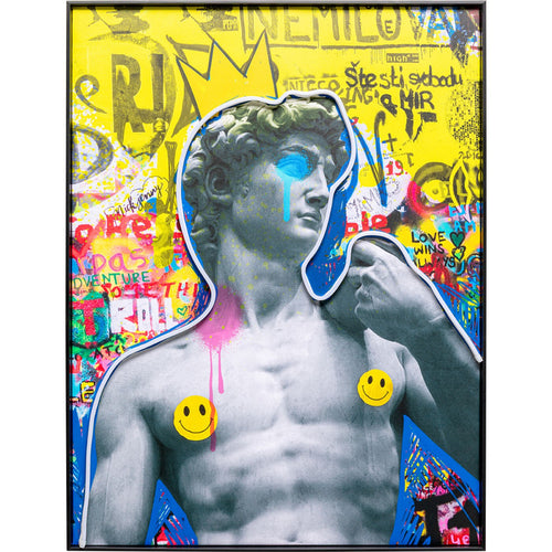 Kare Design Schilderij LED David graffiti 60x80cm