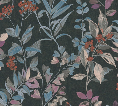 Livingwalls behang bloemmotief blauw - 53 cm x 10.05 m - AS-391711
