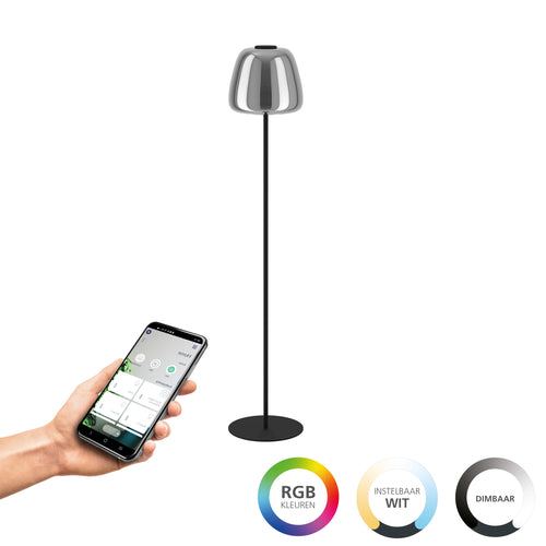EGLO connect.z staande lamp Alfero-Z - led - glas - zwart/chroom - vtwonen shop