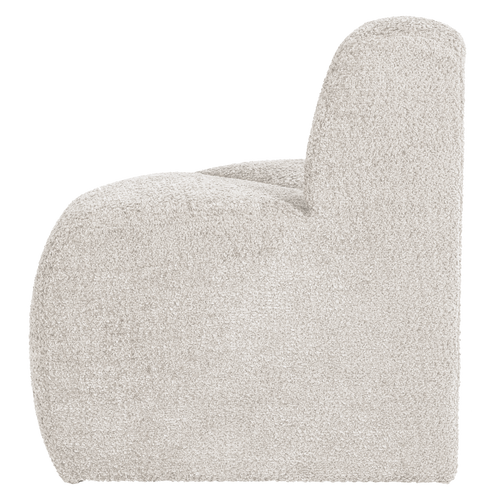 WOOOD eetbank hoek rond rugleuning Mojo - Wollig - Ecru - 83x100x74