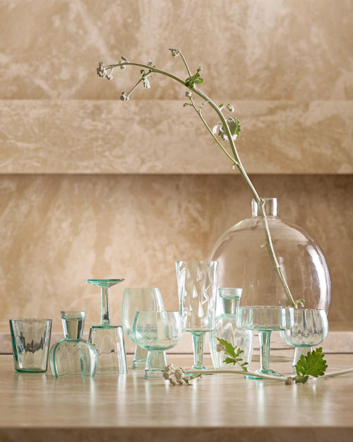vtwonen - Wijnglazen - Groen - Glas - Set van 4