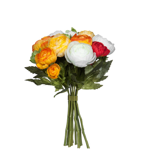Mica Decorations Ranonkels Kunstbloemen Boeket - H22 x Ø19 cm - Oranje - vtwonen shop