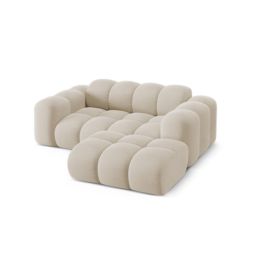 Cosmopolitan Design - Rechter hoekbank Treno 2-zits, flueel donkerbeige - 164x180x70cm