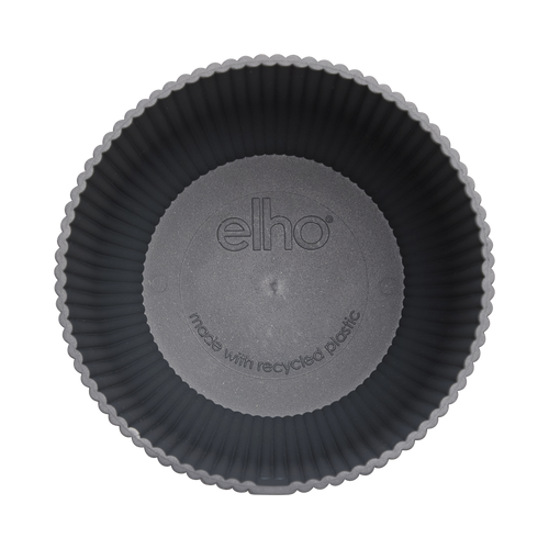 elho vibes fold rond 35 antraciet | Bloempot | Modern decoratief ribpatroon