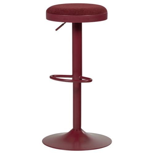 WOOOD barstoel in hoogte verstelbaar Mevo - Chenille - Bordeauxrood - 82x42x42