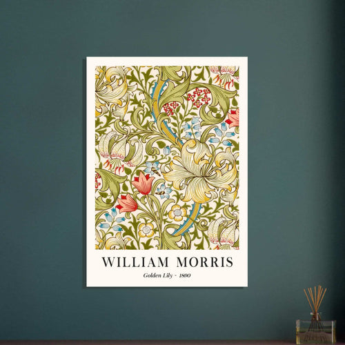 Artfulprints Poster met Lijst William Morris - Golden lilly 1890   - 50x70 cm - Groen