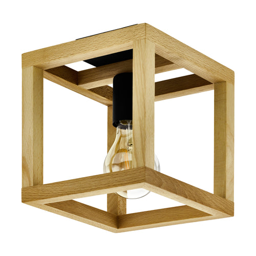 EGLO plafondlamp Blackcrown 1 - e27 - 20 cm - zwart/bruin - vtwonen shop