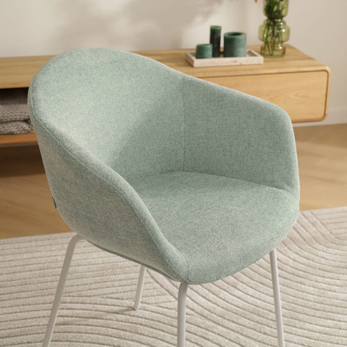 Nolon Nora-Otis Eetkamerstoel Zacht Groen - met Armleuning - Wit - vtwonen shop