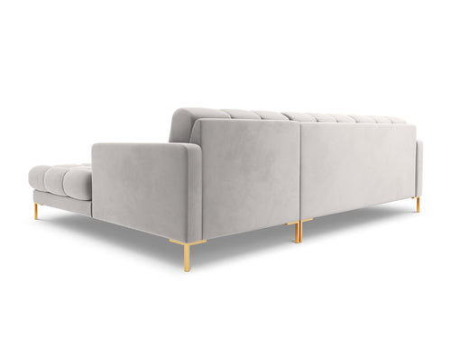 Cosmopolitan Design rechter hoekbank Bali 5-zits, flueel, geld - 185x293x75cm