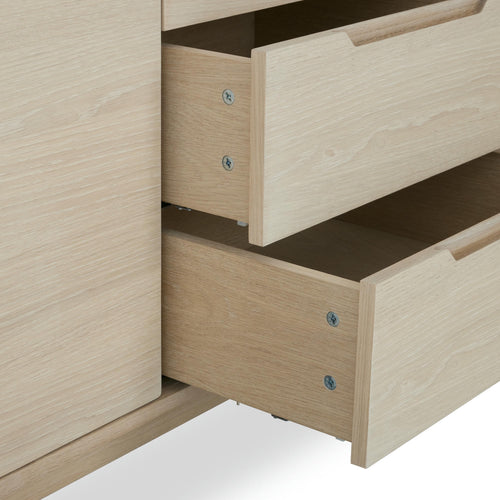 Furnhouse 3-deurs dressoir Kerteminde - Witte olie - MDF, eikenfineer - 45x160x80