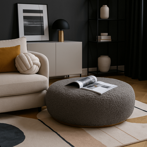 Kare Design Kruk Pebble Boucle 81cm grijs - vtwonen shop