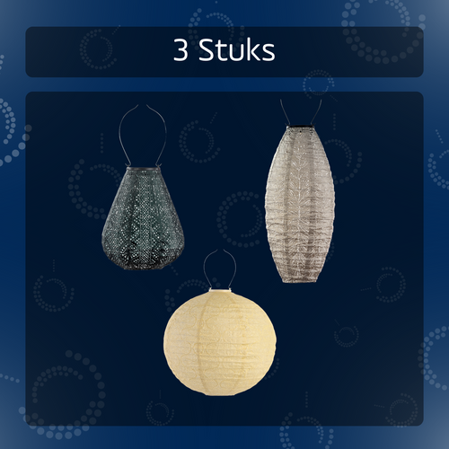 Lumiz solar lampion - giverny set - 3 stuks