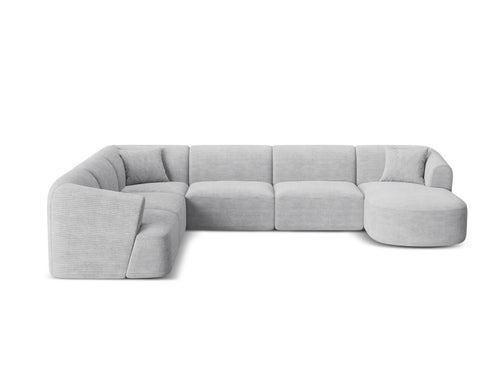 Cosmopolitan Design Modulaire panoramische hoekbank links Campi 7-zits, ribfluwelen geld - 255x330x70cm