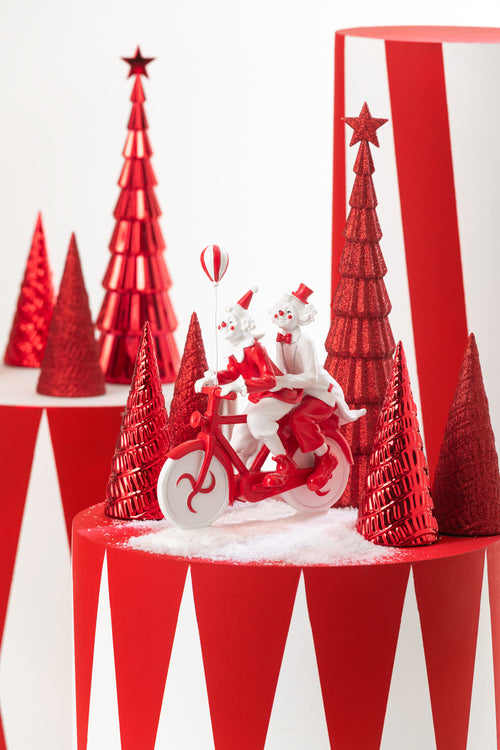 J-Line decoratie Boom - kunststof - kerstrood - 2 stuks - vtwonen shop