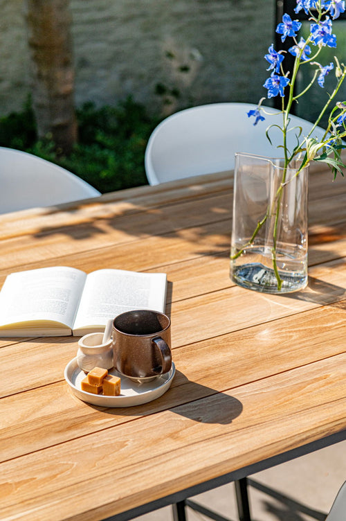 Hartman Tuintafel Tubb - Naturel/Zwart Hout - 240x100x75cm - vtwonen shop