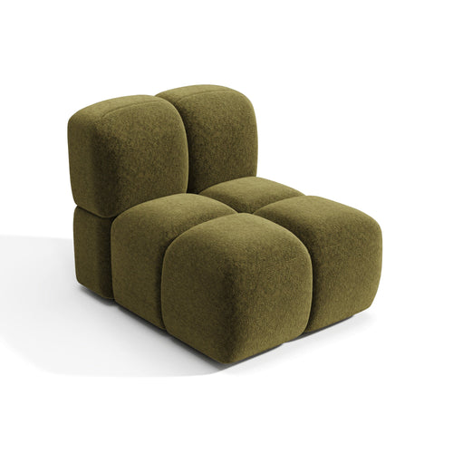 Premium Interiors - Fauteuil MOSS - velours met structuur vintage groen 78cm